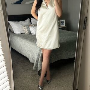 Elegant Cream Sleeveless Dress